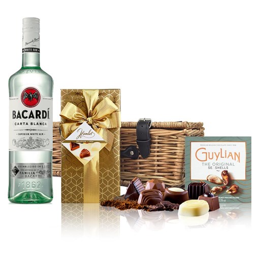 Bacardi Carta Blanca Rum 70cl And Chocolates Hamper